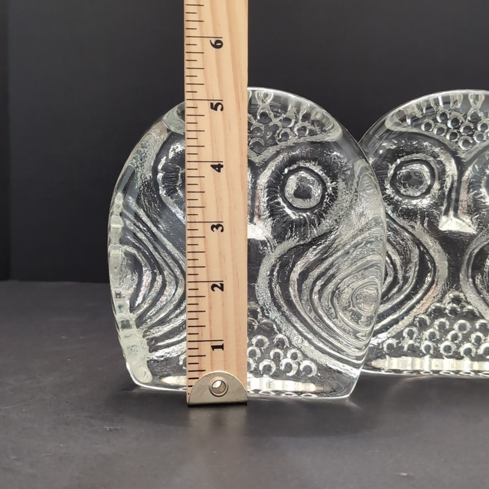 VGT,Clear Art Glass Pilgrim Owl Bookends. - Picture 7 of 8